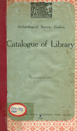 Catalogue of Library - நூலகம்